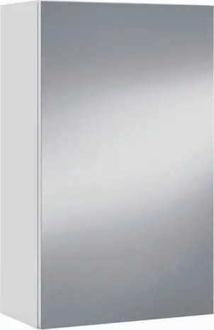 Specchiera Da Bagno 40 Cm 1 Anta Con Ripiani Modulare Bianco Lucido