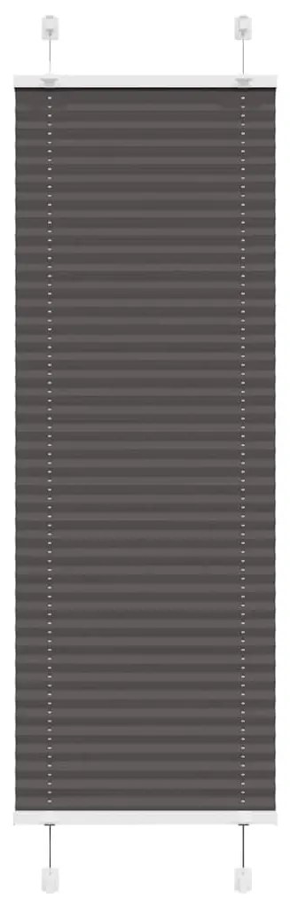Tenda Plissettata Nera 45x150 Cm Larghezza Tessuto 44,4 Cm /