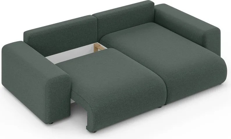 Divano angolare verde scuro allungabile/con contenitore (con composizione variabile) Luma – Ropez
