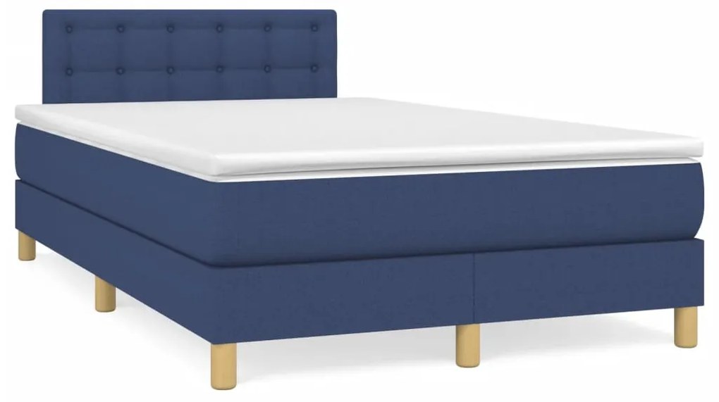 Letto A Molle Con Materasso E Led Blu 120x190 Cm İn Tessuto /