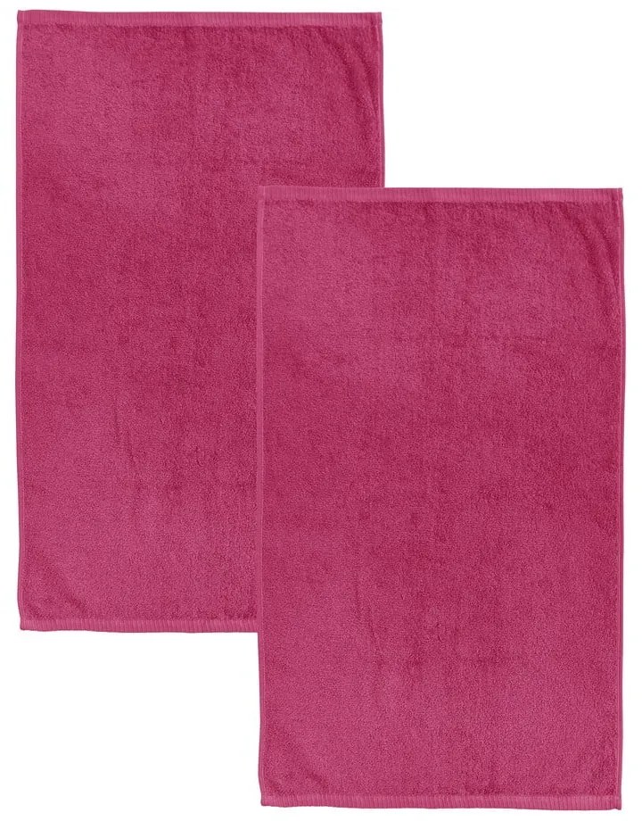 Set di asciugamani con asciugatura rapida e tipo terry rosa scuro in cotone 2 pz 90x140 cm Quick Dry – Catherine Lansfield