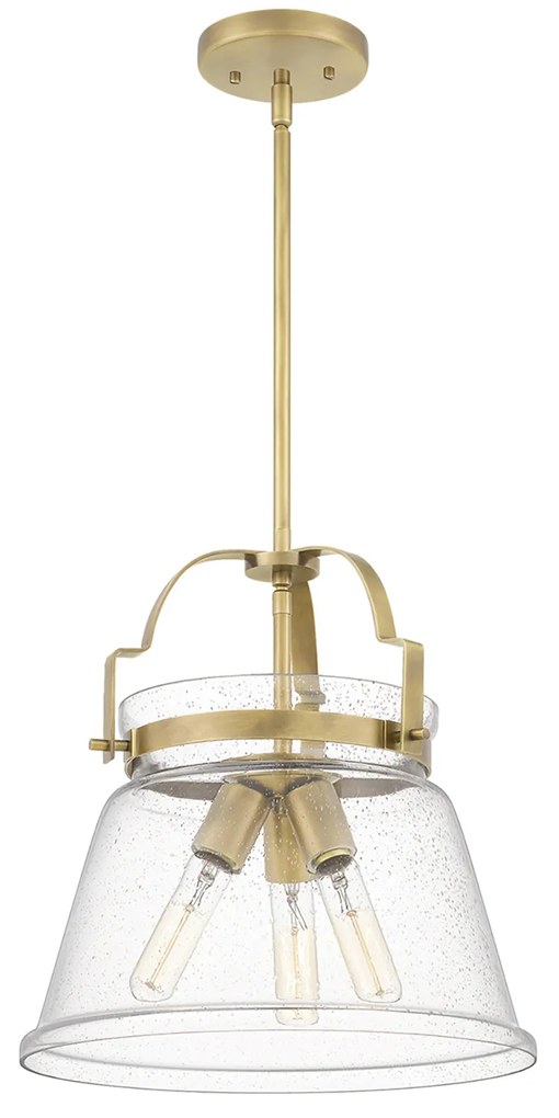 Lampadario Contemporaneo Wimberley Acciaio Ottone Antico 3 Luci E27