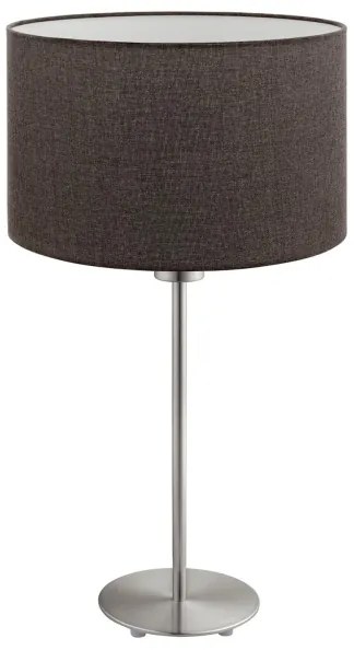 Eglo - Lampada da tavolo LED TUNJA 1xE27/60W/230V 38,5 cm cromo opaco/marrone