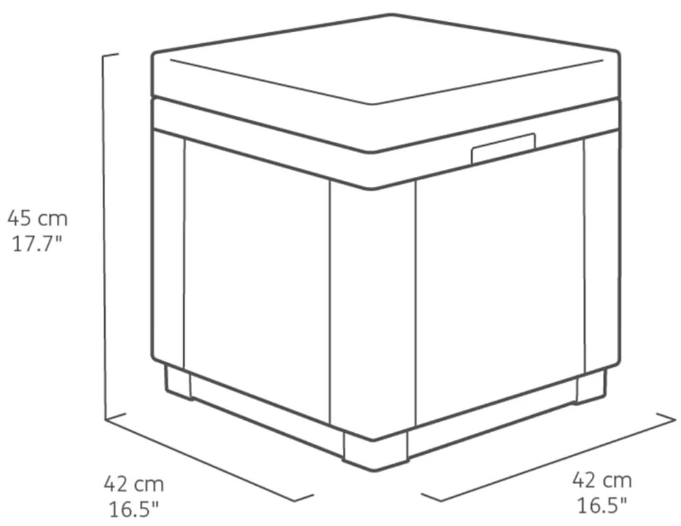 Keter cubo pouf portaoggetti con cuscino grafite