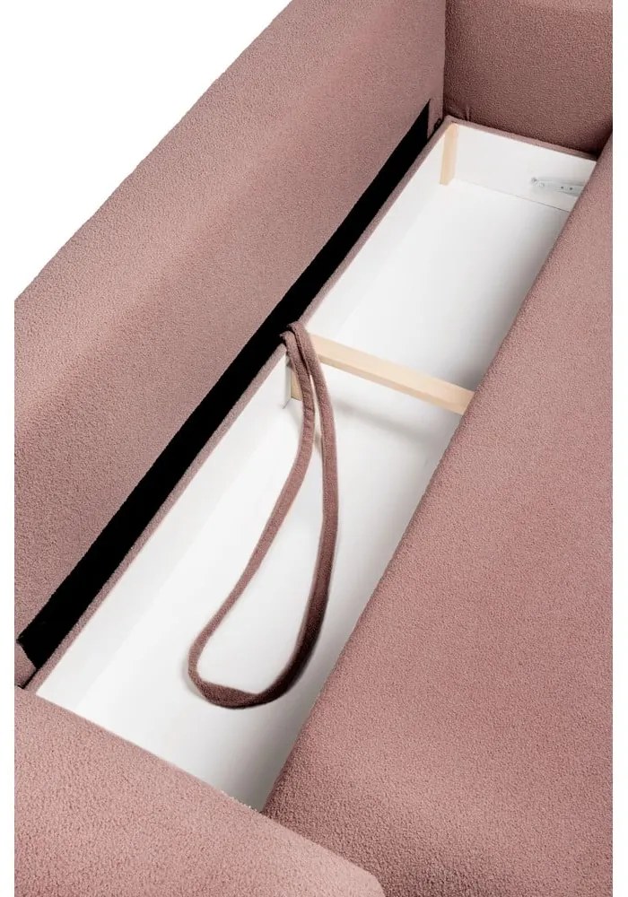 Divano in rosa chiaro allungabile con rivestimento in bouclé 247 cm Quinoa – Bonami Selection