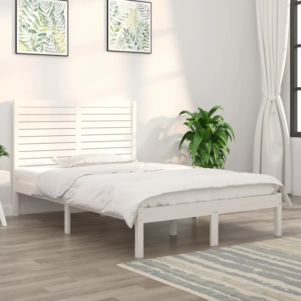 Giroletto Bianco İn Legno Massello 120x190 Cm Small Double /