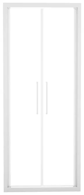 Porta doccia battente Record, L 97-101 cm x H 195 cm x SP 6 mm, profilo bianco