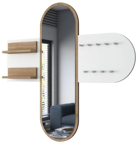 Specchio da parete RANI 125x120 cm bianco/marrone