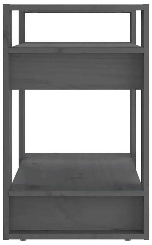 Libreria/divisorio grigio 60x35x57 cm in legno massello di pino