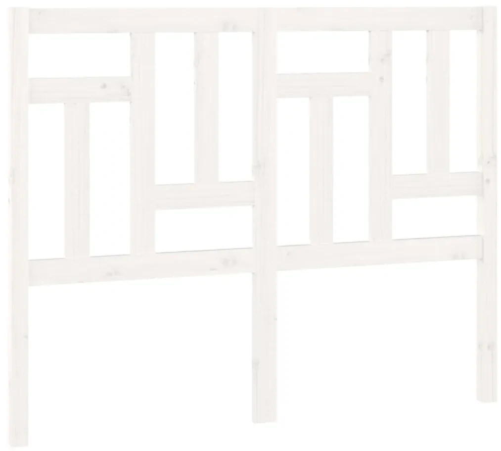 Testiera per letto bianca 205,5x4x100 cm legno massello di pino