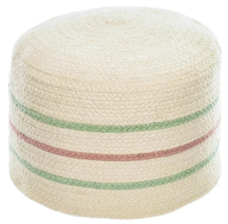 Kave Home - Pouf rotondo Daiana in cotone color beige e multicolor Ø 40 cm