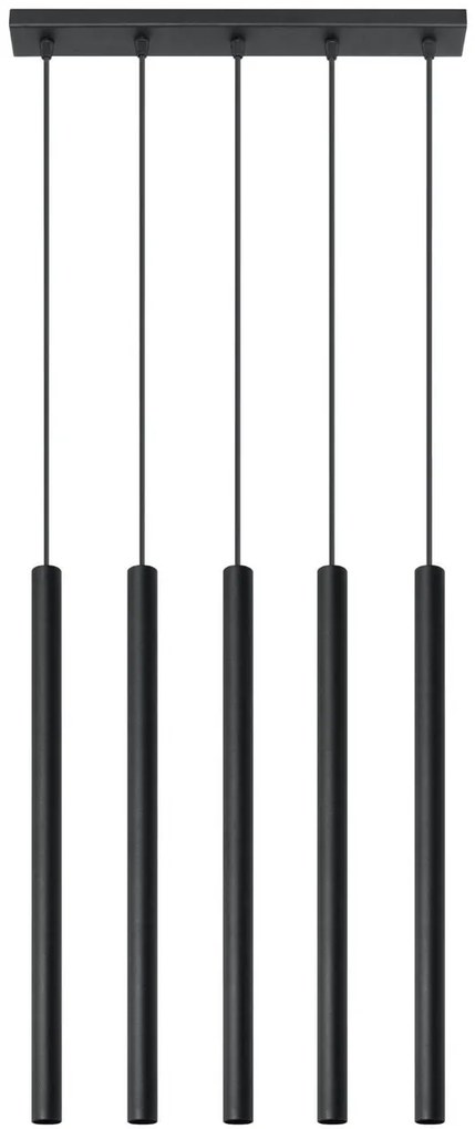 Lampadario in Acciaio a sospensione 5xG9 PASTELO 5 Nero da Interno
