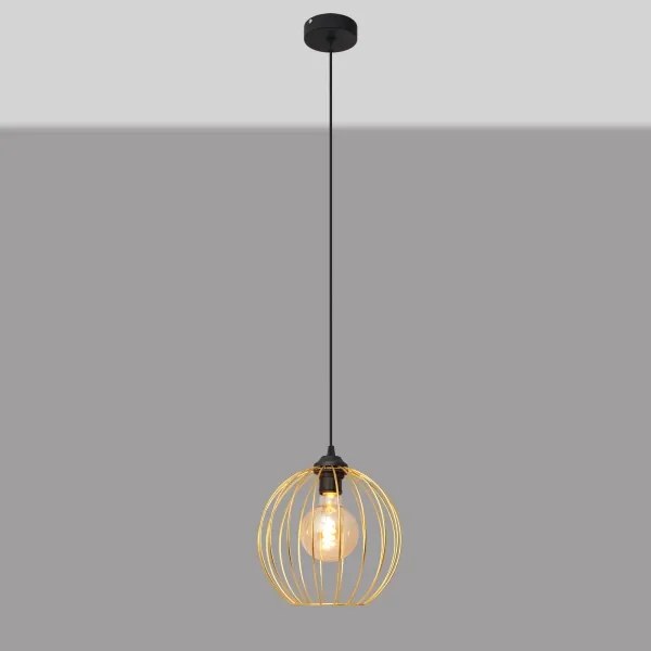 Lampadario a sospensione con filo MERCURE 1xE27/15W/230V oro/nero