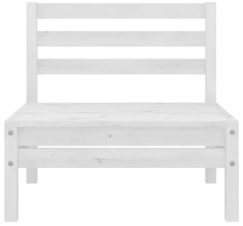 Set Divani da Giardino 4 pz Bianco in Legno Massello di Pino