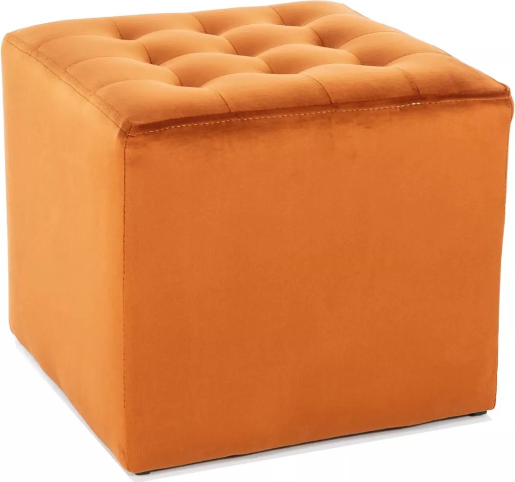Pouf Lori Velvet in velluto color cannella – 39x39x34 cm