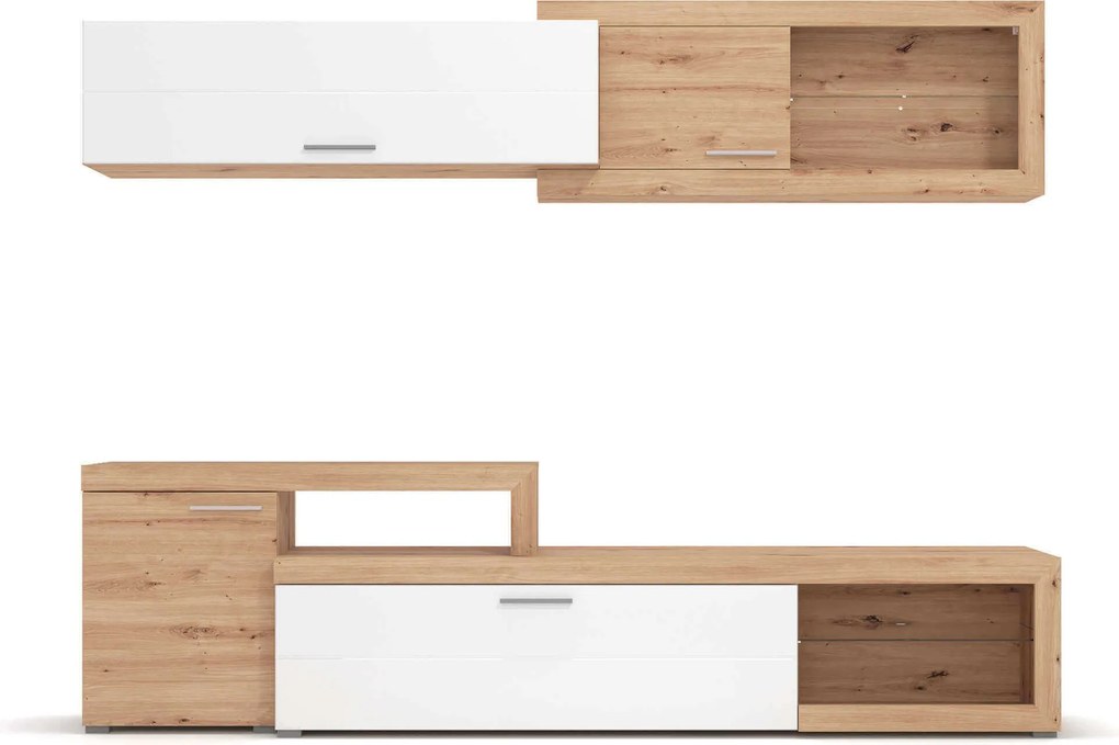 BILLIE - parete attrezzata quattro ante moderna minimal in legno