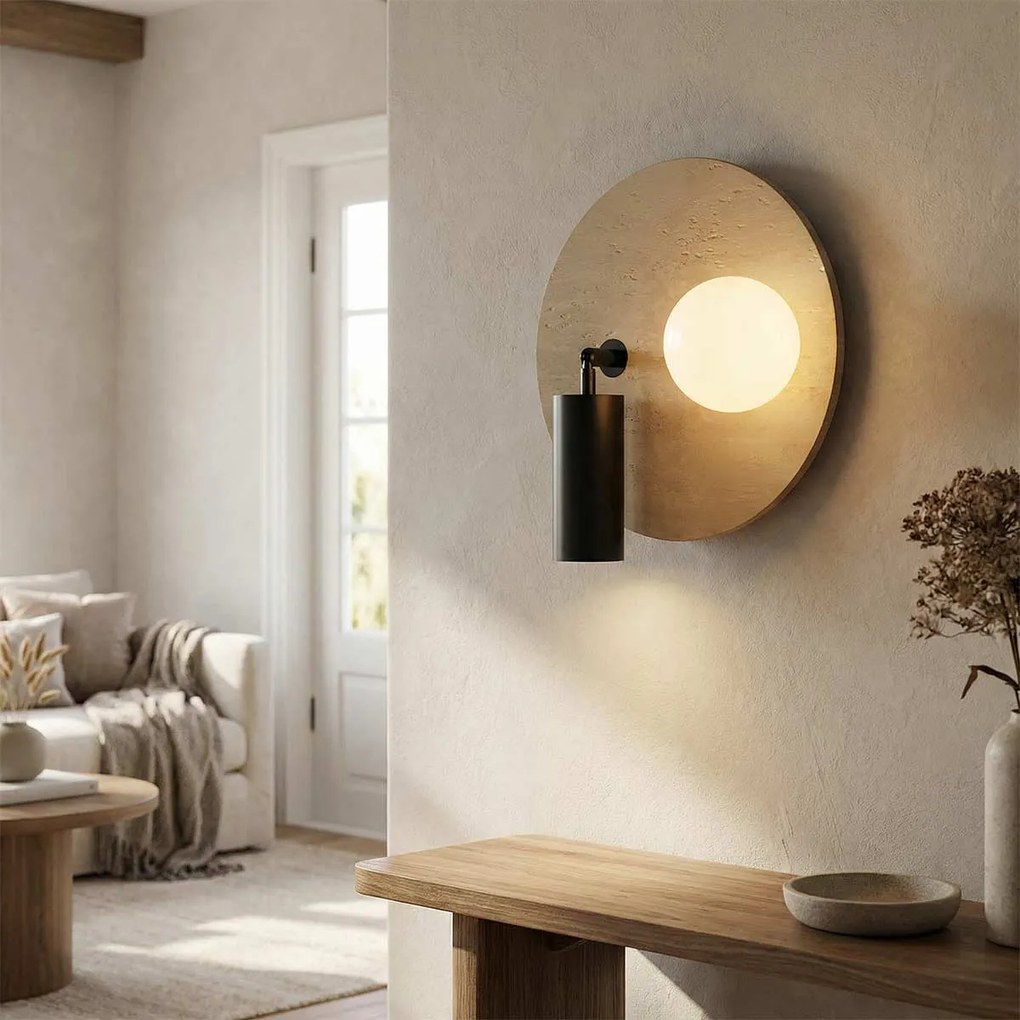 Applique da Parete GU10 e G9 Ø300mm in Pietra con Interruttore