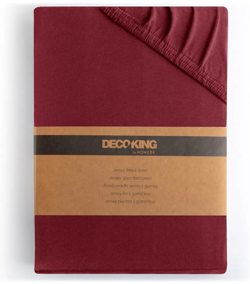 Lenzuolo con angoli burgundy in jersey 180x200 cm Amber – Restilo