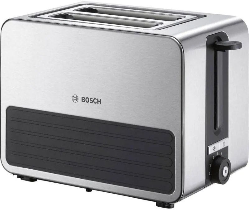 Bosch - Haushalt TAT7S25 Tostapane Con griglia scaldabriosche integrata acciaio inox, Nero