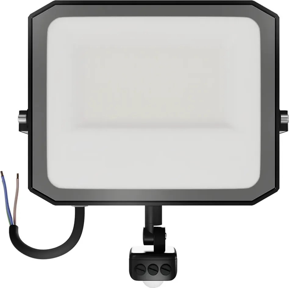 Faro LED 100W IP65 Nero con Sensore di Movimento e OSRAM chip LED Colore Bianco Naturale 4.000K