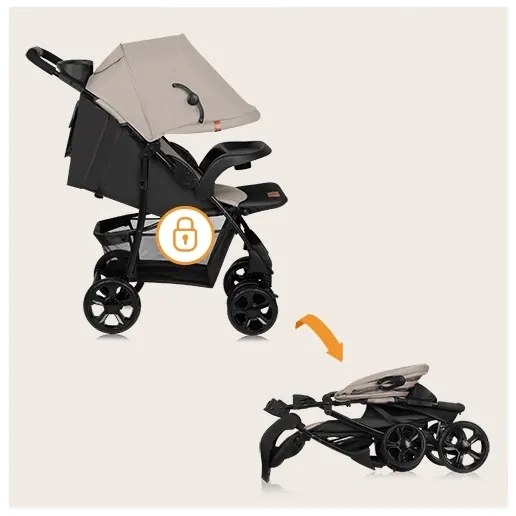Lionelo - Passeggino EMMA PLUS beige/nero