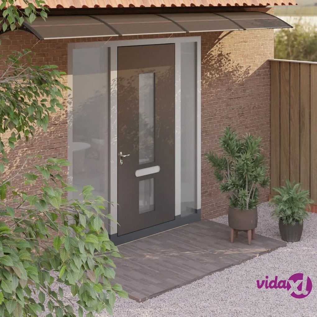 vidaXL Tettoia per Porta Nera 350x100 cm in Policarbonato
