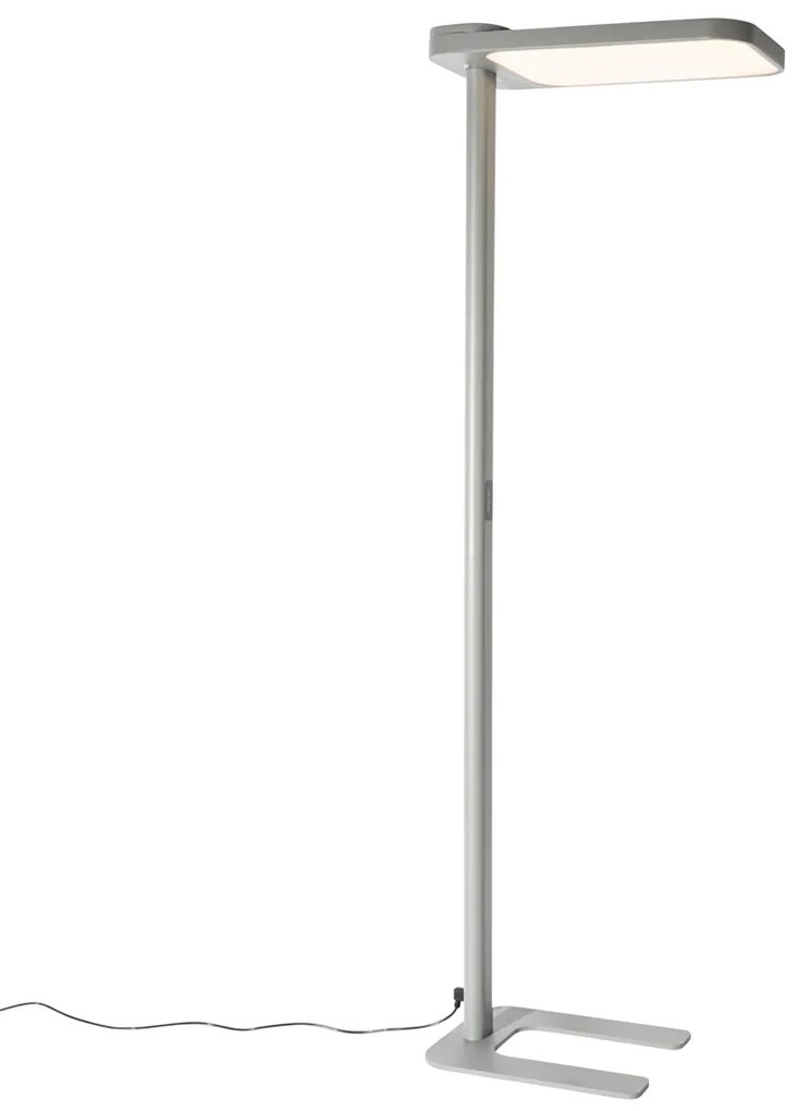 Lampada da terra a luce diurna grigia quadrata con LED e dimmer - Guzo