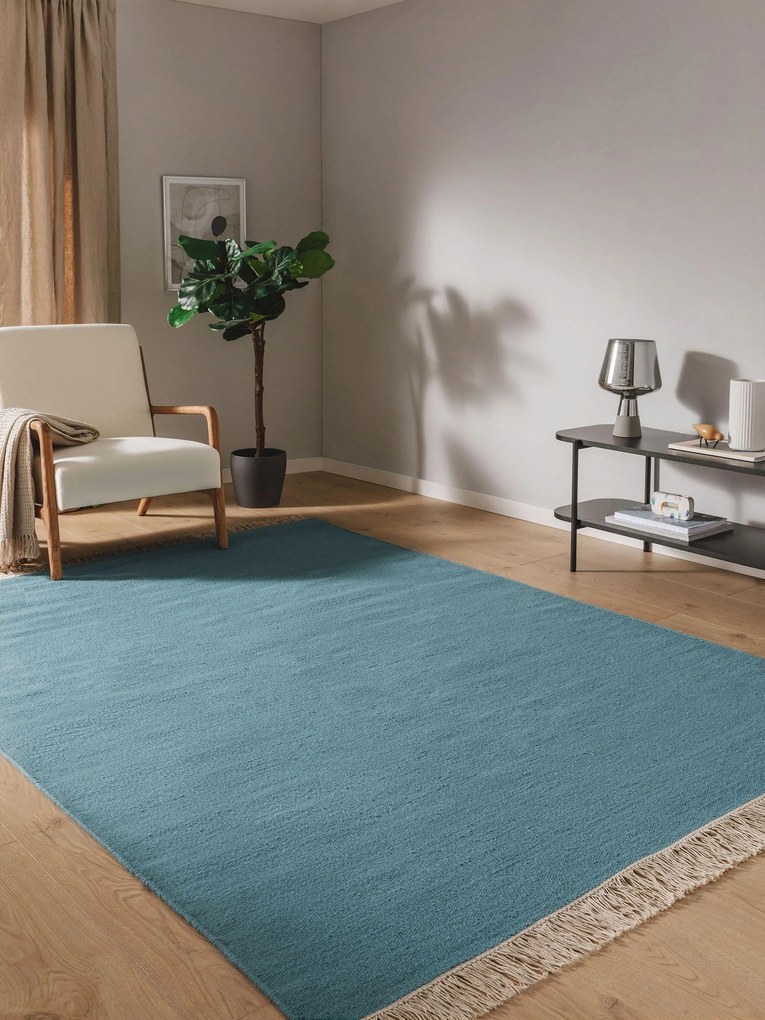 benuta Pop Tappeto di lana Liv Blu chiaro 170x240 cm - Tappeto fibra naturale