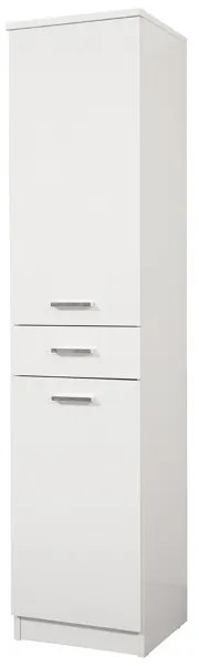 Colonna multiuso CLASSIC 35x34 con ante a DX e cassetto Bianco Lucido