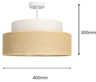 Lampadario a plafone BOHO 1xE27/60W/230V diametro 40 cm color crema/beige
