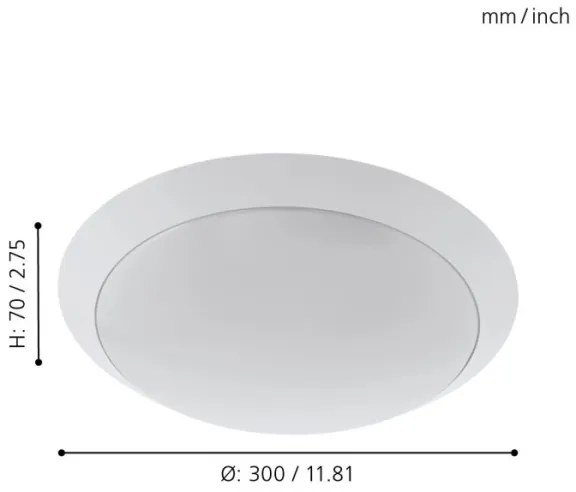 Eglo 97254 - Lampada da soffitto per bagno PILONE LED/11W/230V bianca IP44