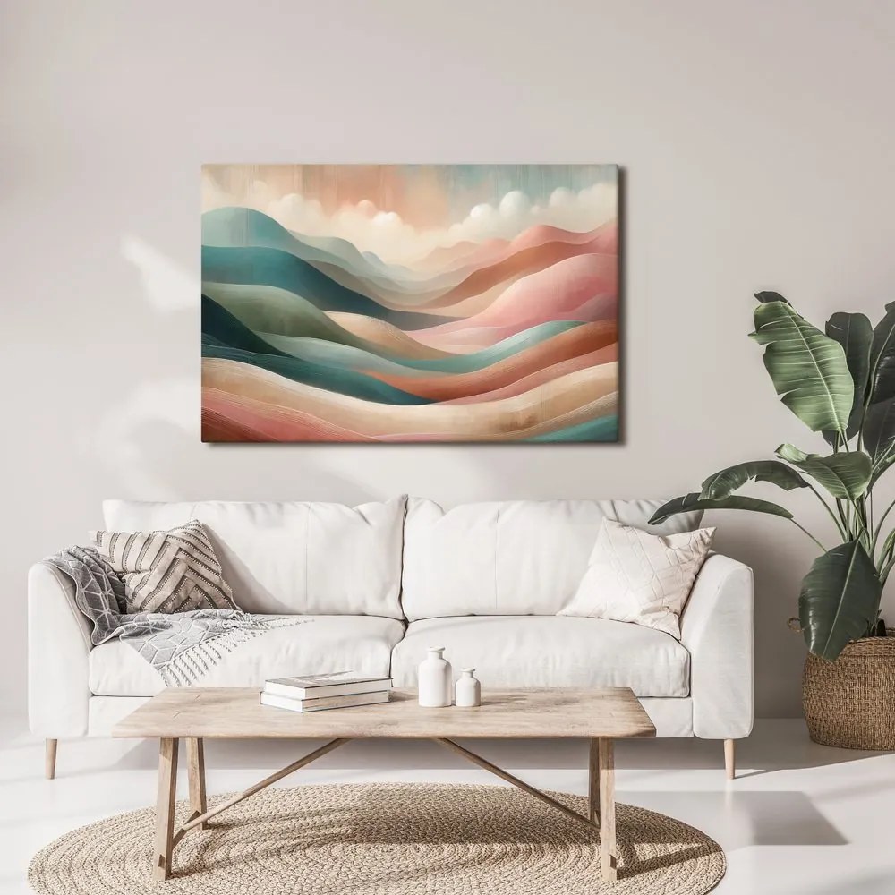 Quadro su tela – Onde pastello di paesaggio montano