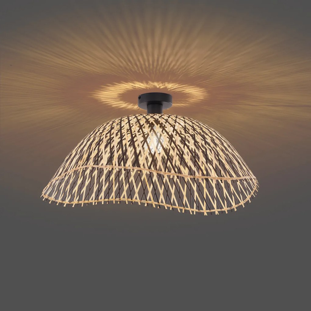 Lampada da soffitto Art Déco in bambù nero 60 cm - Alka