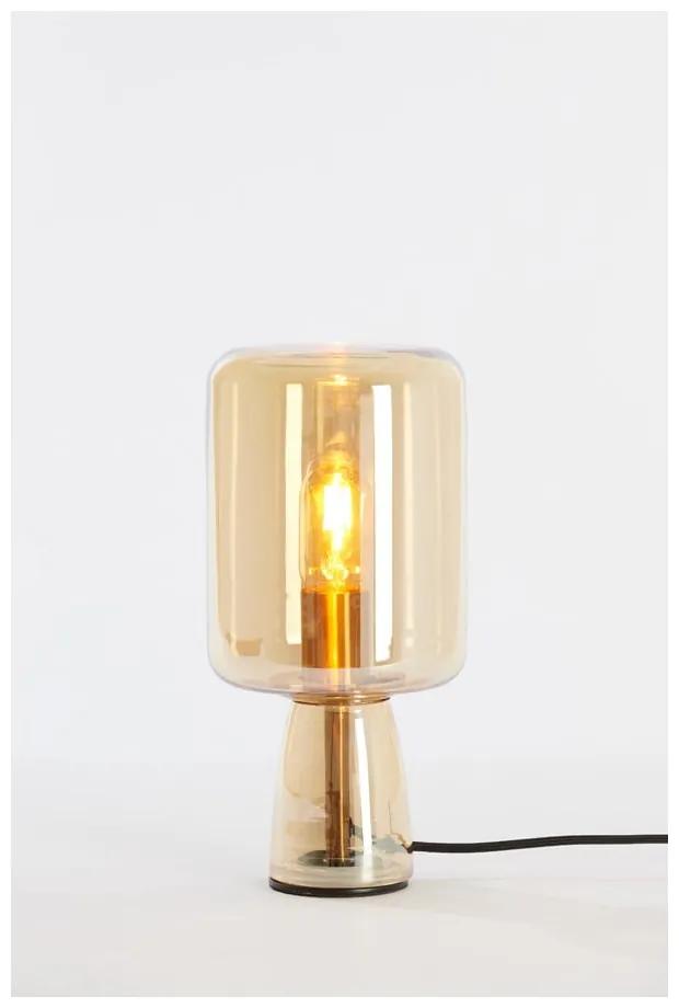 Lampada da tavolo arancione con paralume in vetro (altezza 32 cm) Lotta - Light &amp; Living