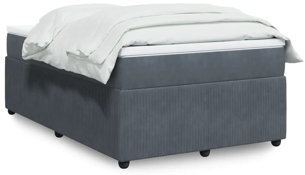 Giroletto A Molle Con Materasso Grigio Scuro 120x190 Cm Velluto /