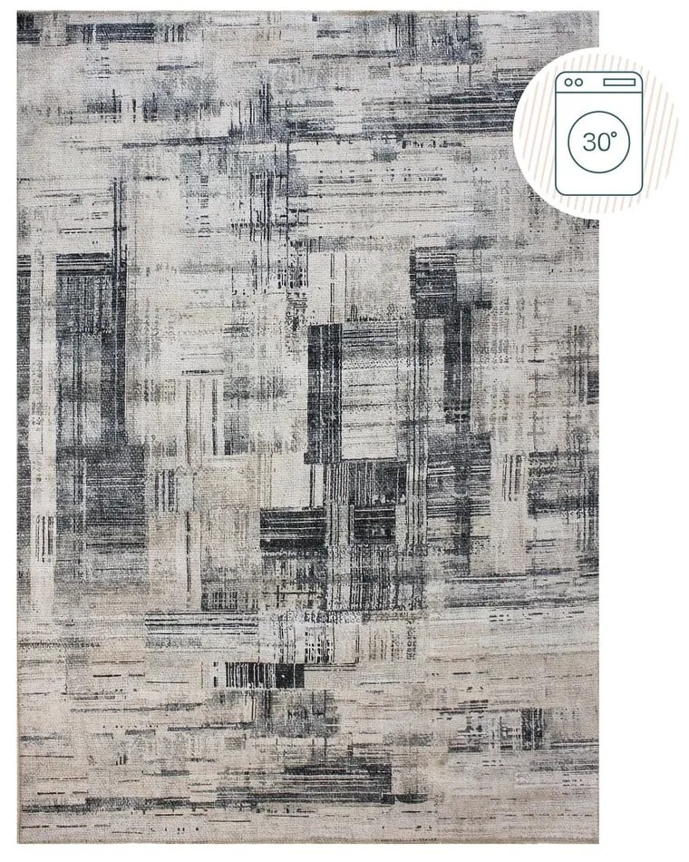 Tappeto grigio lavabile 152x230 cm Silas Abstract – Flair Rugs