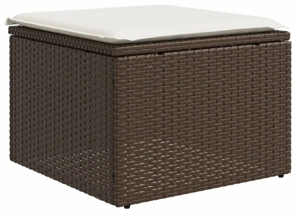 Set divani da giardino 7 pz con cuscini marrone in polyrattan