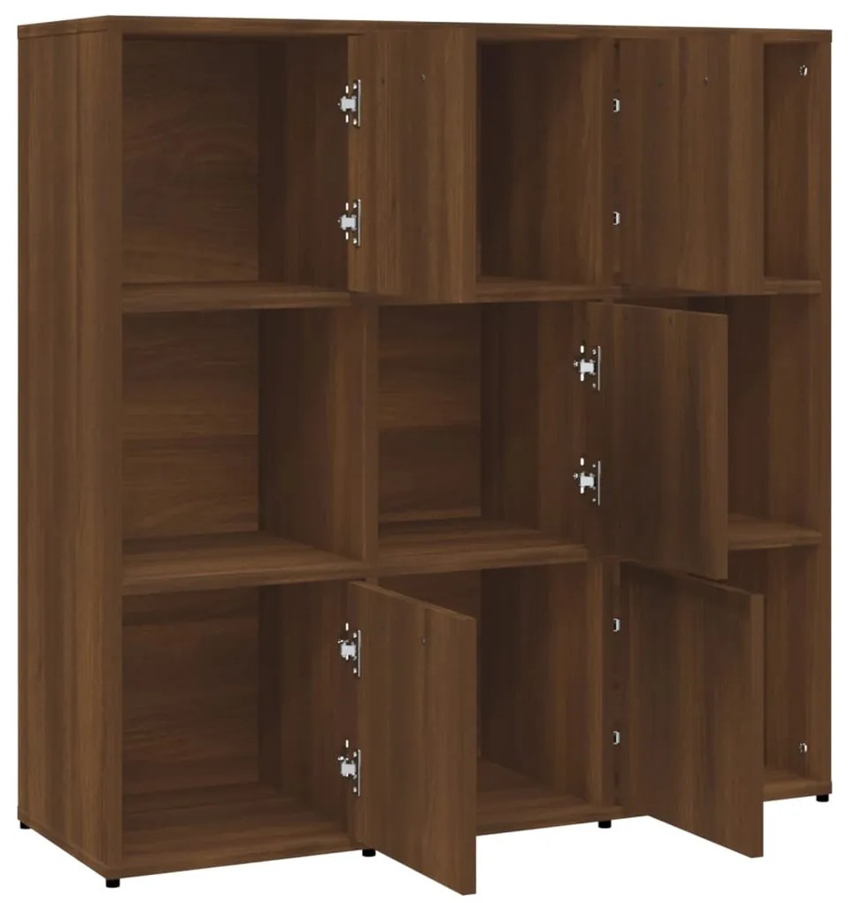 Libreria rovere marrone 90x30x90 cm in legno multistrato