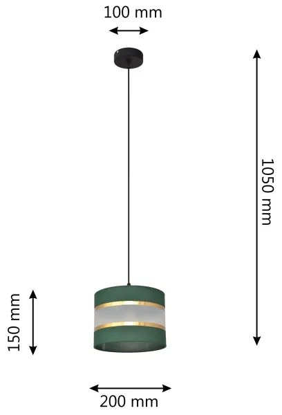 Lampadario a sospensione con filo HELEN 1xE27/15W/230V diametro 20 cm verde/oro