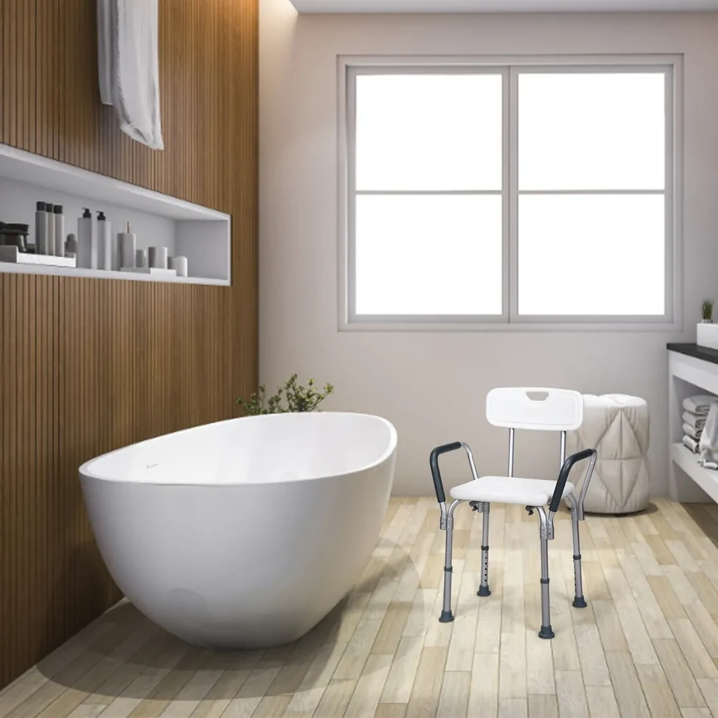 Sgabello bagno Lello multiuso turchese cobalto effetto legno