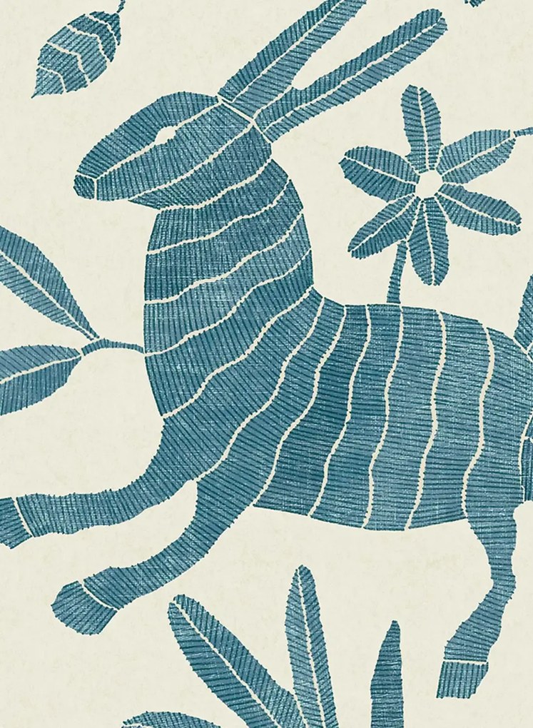Lewis & Wood Carta da parati Otomi - Bluebird