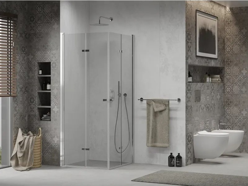 Mexen Lima Duo cabina doccia pieghevole 90 x 90 cm, trasparente, cromo - 856-090-090-02-00
