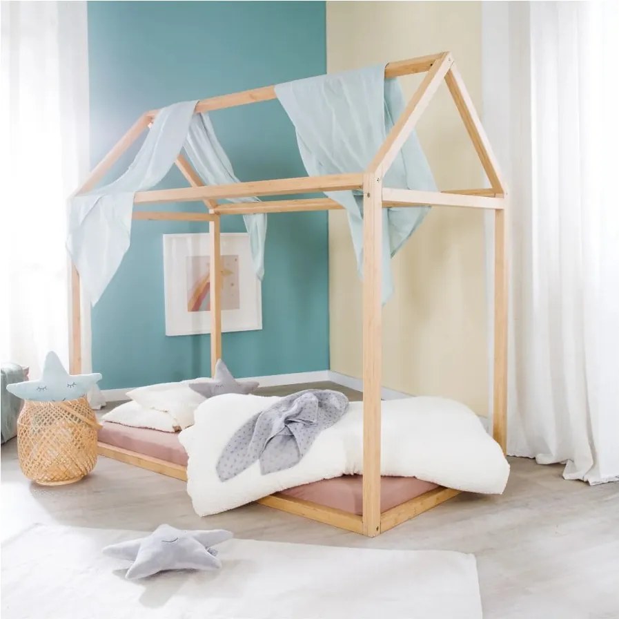 Letto per bambini in colore naturale 70x140 cm Montessori - Roba