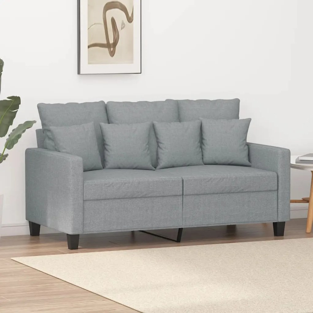 Divano A 2 Posti Grigio Chiaro 120 Cm İn Tessuto /
