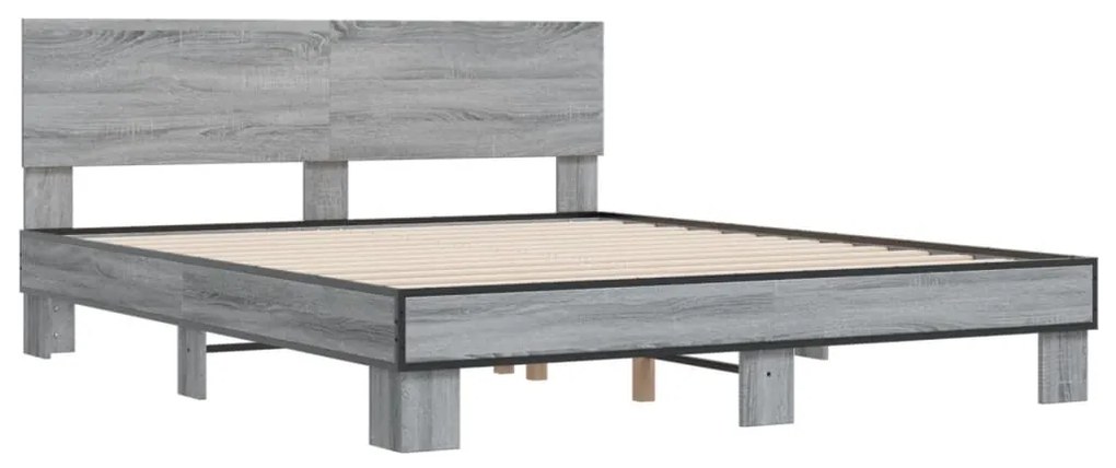 Giroletto grigio sonoma 160x200 cm in legno multistrato metallo