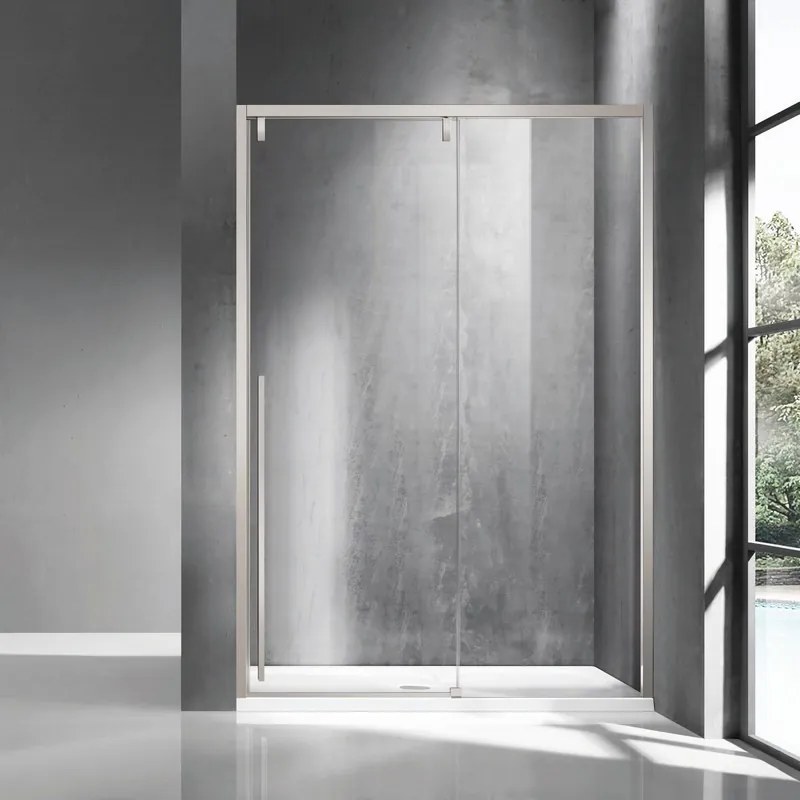 Kamalu - Doccia nicchia 140cm finitura acciaio spazzolato | KSA4000AS