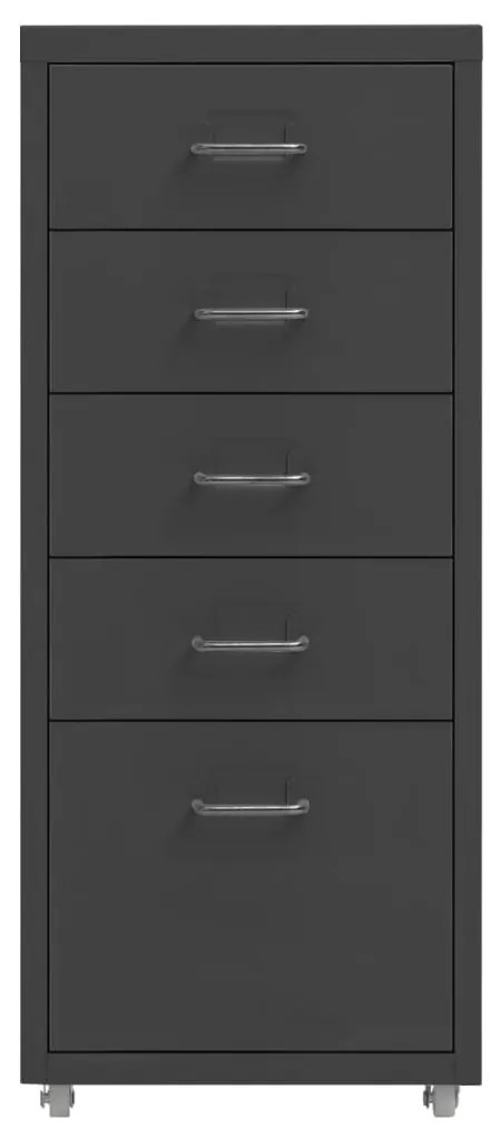 Schedario mobile antracite 28x41x69 cm in metallo