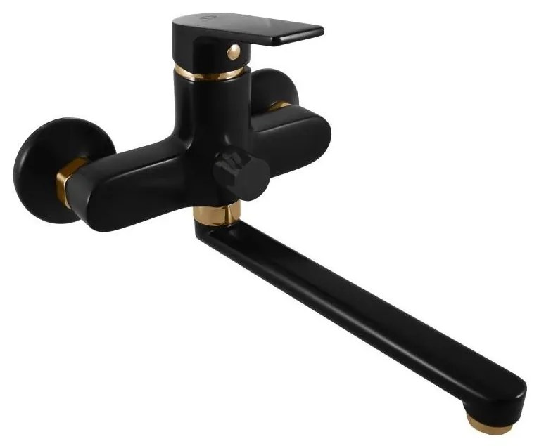 RAV Slezák CO153.5CMATZ - Miscelatore per vasca COLORADO nero/oro