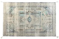 Tappeto DKD Home Decor Finitura invecchiata Azzurro Cotone Arabo (120 x 180 x 1 cm)