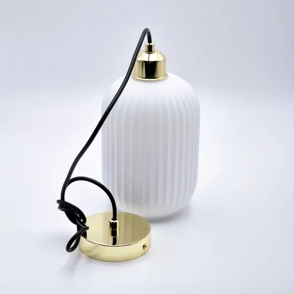 Lampadario a sospensione con filo HARMA 1xE27/15W/230V diametro 14 cm bianco/oro
